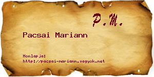 Pacsai Mariann névjegykártya