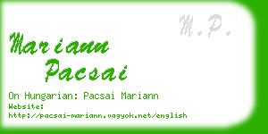 mariann pacsai business card